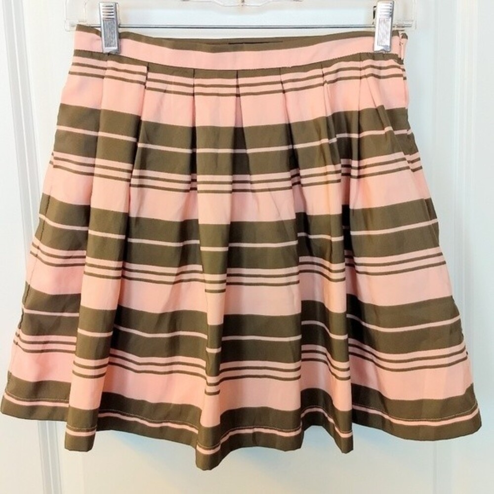 Jack by BB Dakota Pink & Olive Green Striped Skirt Size 4